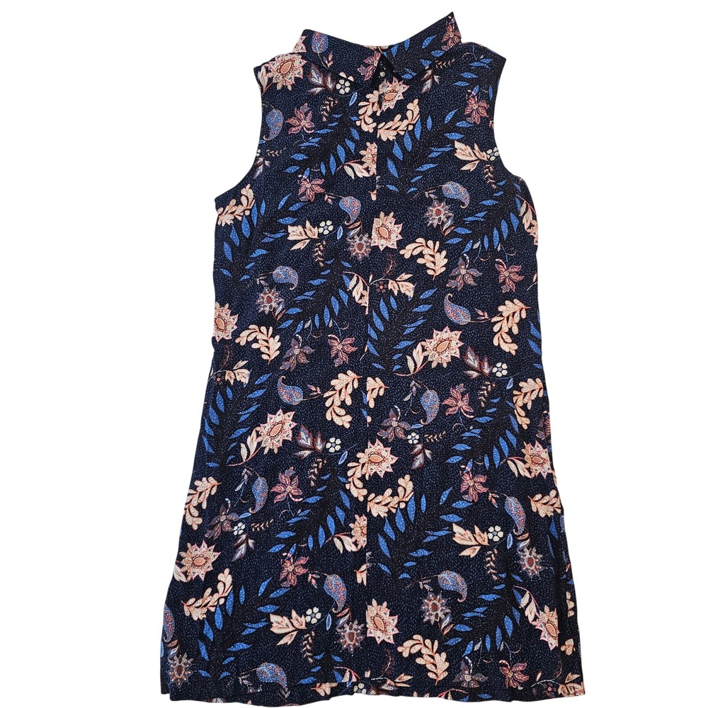 Tom Tailor Navy Floral Paisley Sleeveless Shift Mini Dress Size 42
